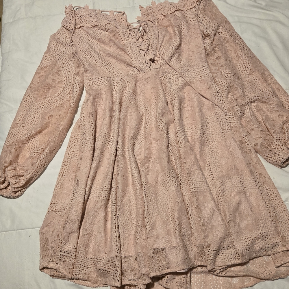 Elegant Pink Lace Kids Dress